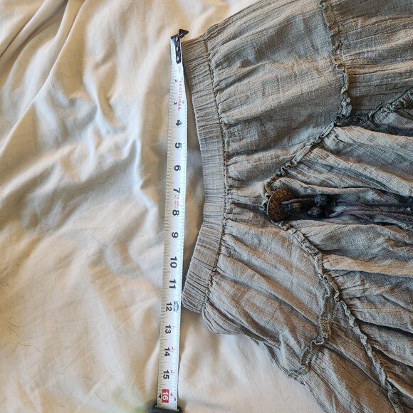 Small Dusty Green Tiered Boho Cottagecore Anthropologie Celui Midi Skirt - Picture 6 of 6